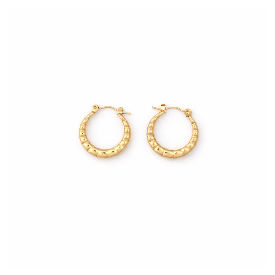 Beaded Ripple Textured Hoop Earrings