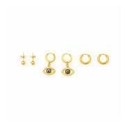 Golden Evil Eye Ear set Earrings