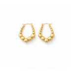 Pearl Bead Cascade Hoop Earrings