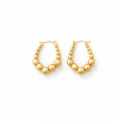 Pearl Bead Cascade Hoop Earrings