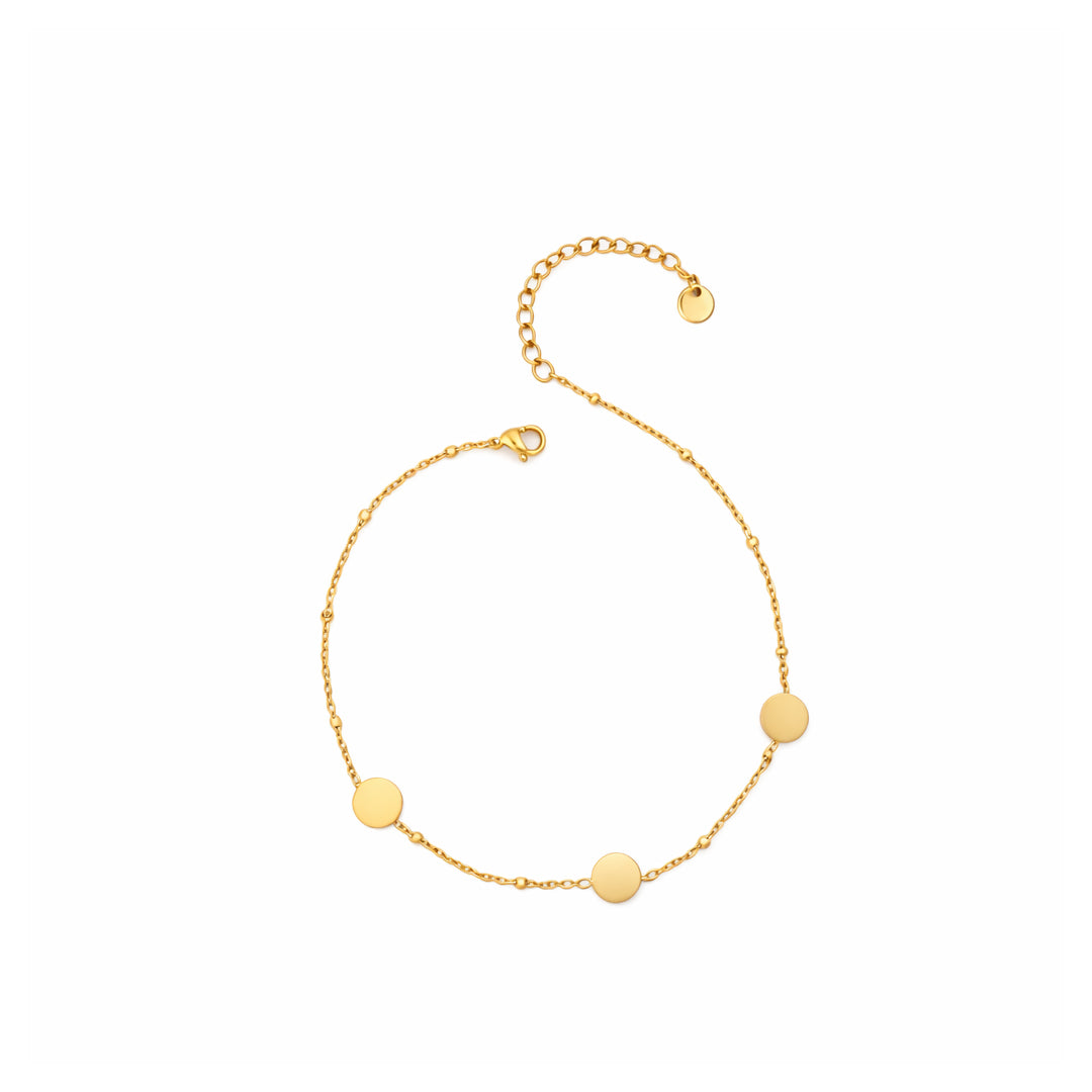 Celeste Minimal Gold Disc Anklet