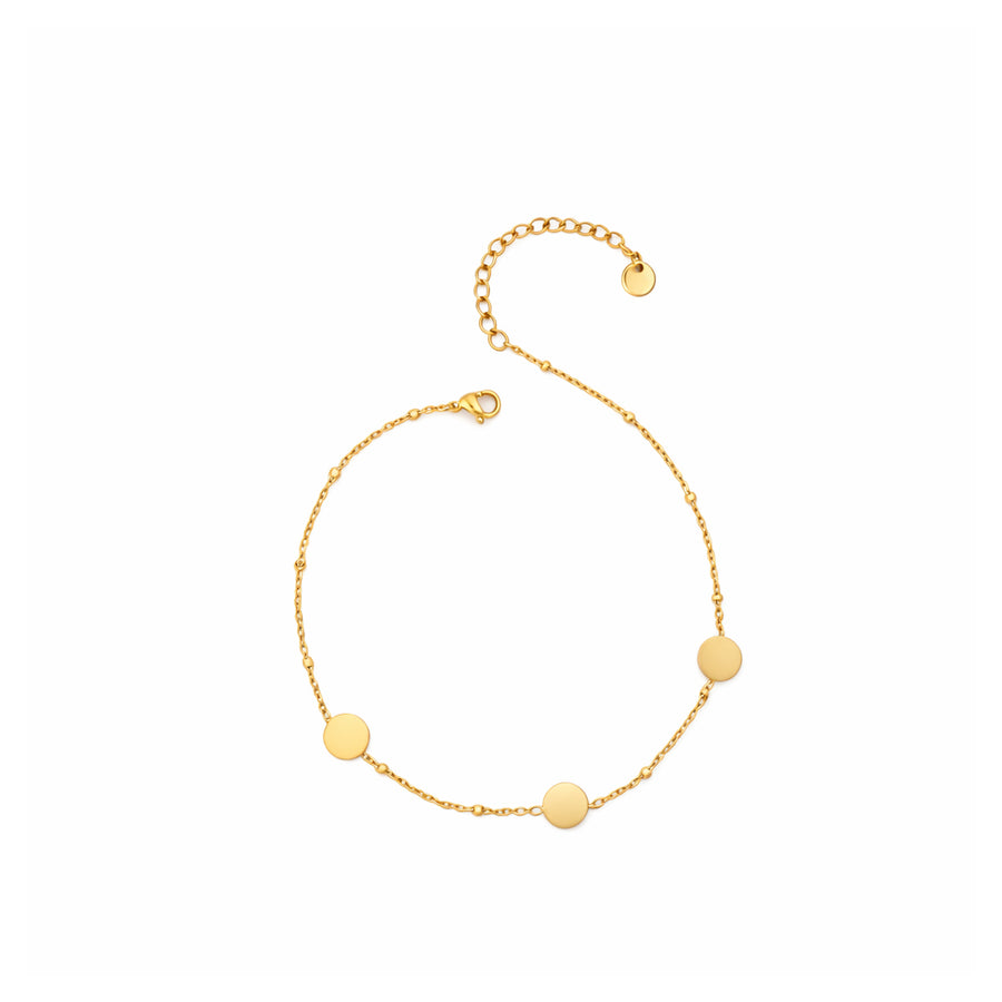 Celeste Minimal Gold Disc Anklet
