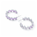 Amethyst Petal Hoop Earrings