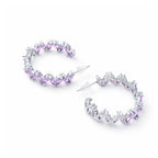 Amethyst Petal Hoop Earrings
