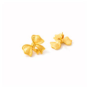 Gunmetal Bow Tie Stud Earrings