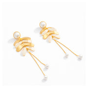 Dual Stone Sculpted Stud Earrings