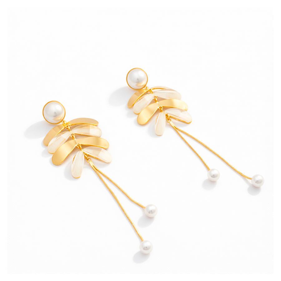 Dual Stone Sculpted Stud Earrings
