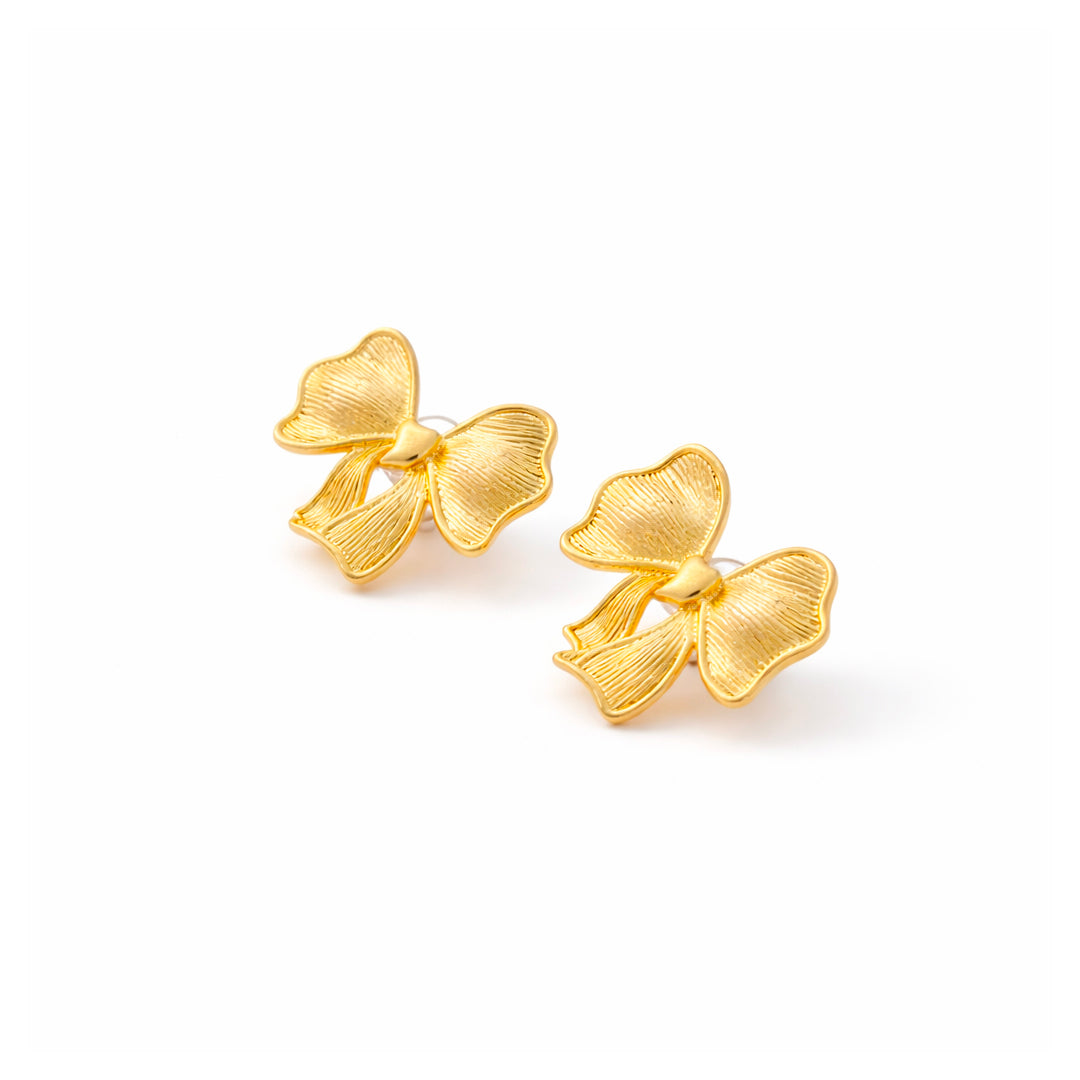 Aurora Fold Bow Stud Earrings