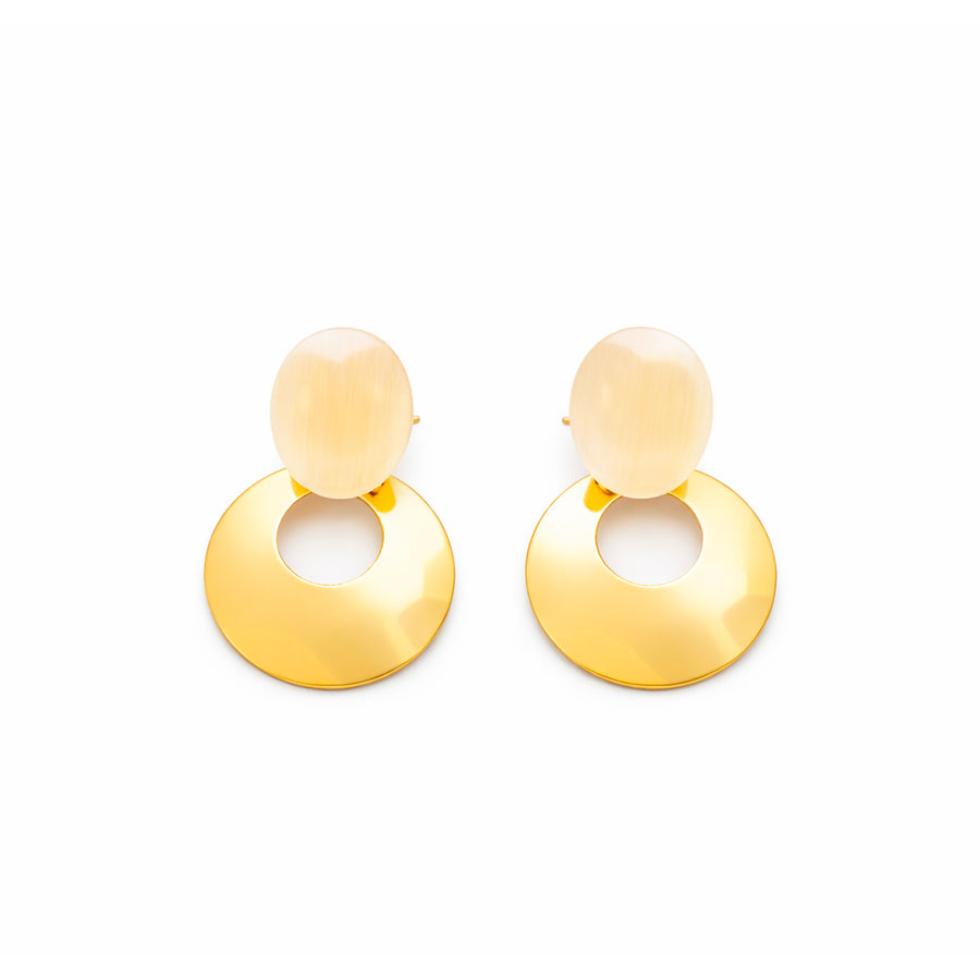 Moonlight Gold Disc Earrings