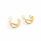 Golden Embrace Crystal Hoop Earrings