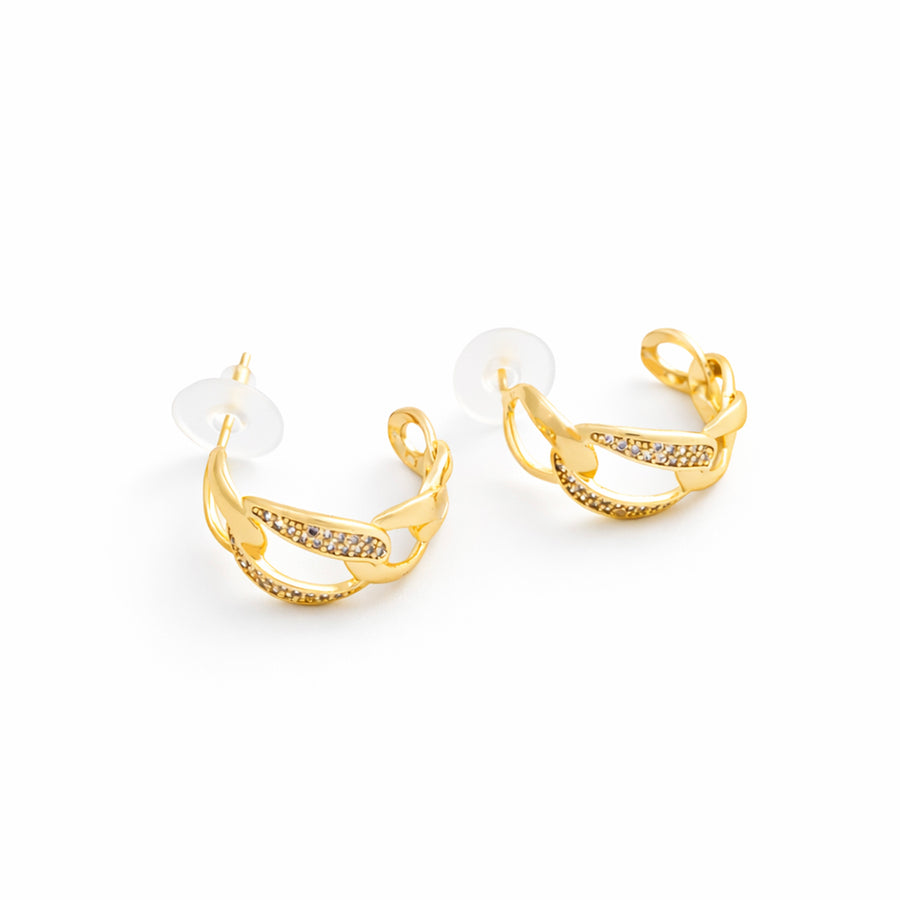 Golden Embrace Crystal Hoop Earrings