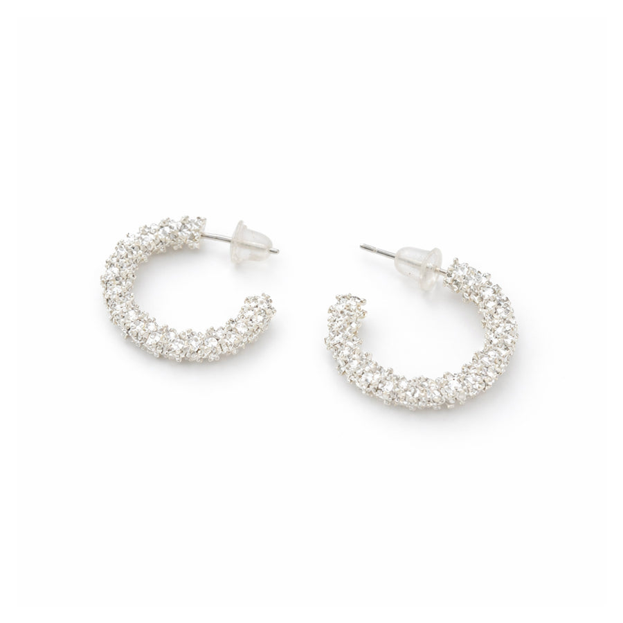 Crystal Cascade C-Hoop Earrings