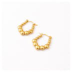 Pearl Bead Cascade Hoop Earrings