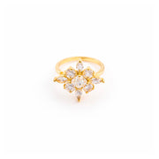 Celeste Flower Spark Adjustable Ring