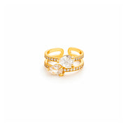 Crystal Duo Adjustable Ring