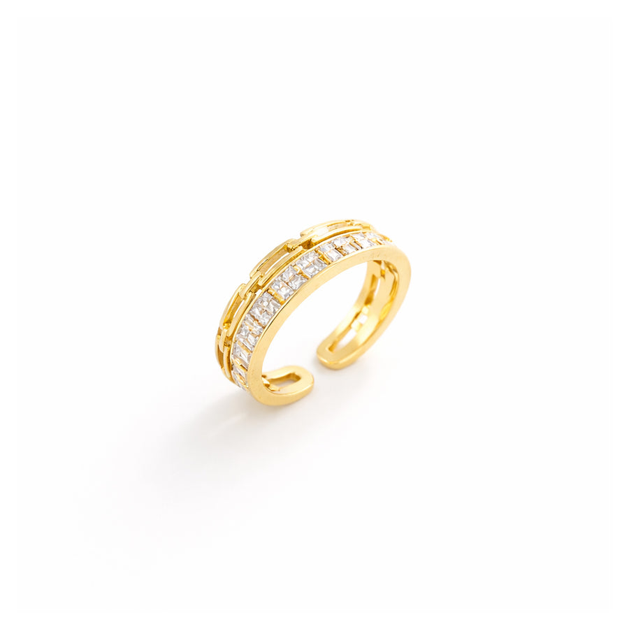 Interlock Crystal Band Ring