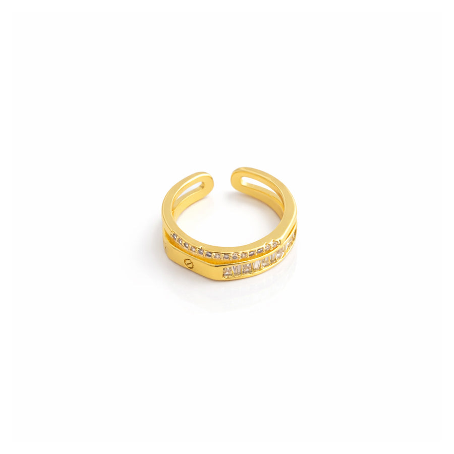 Layered Spark Adjustable Ring