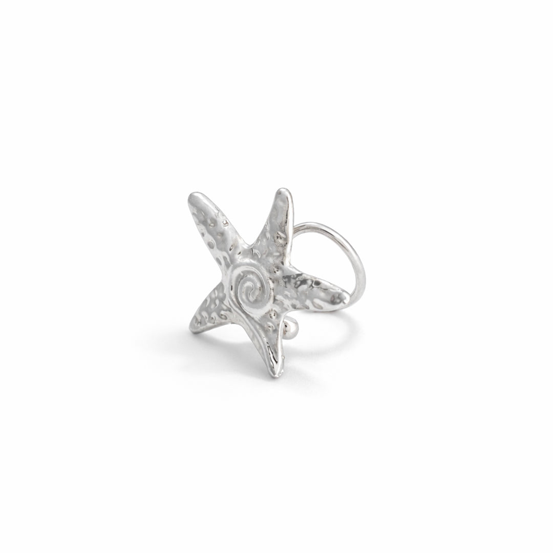 adjustable sterling silver starfish earcuff