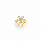 Crystal Bloom Adjustable Ring
