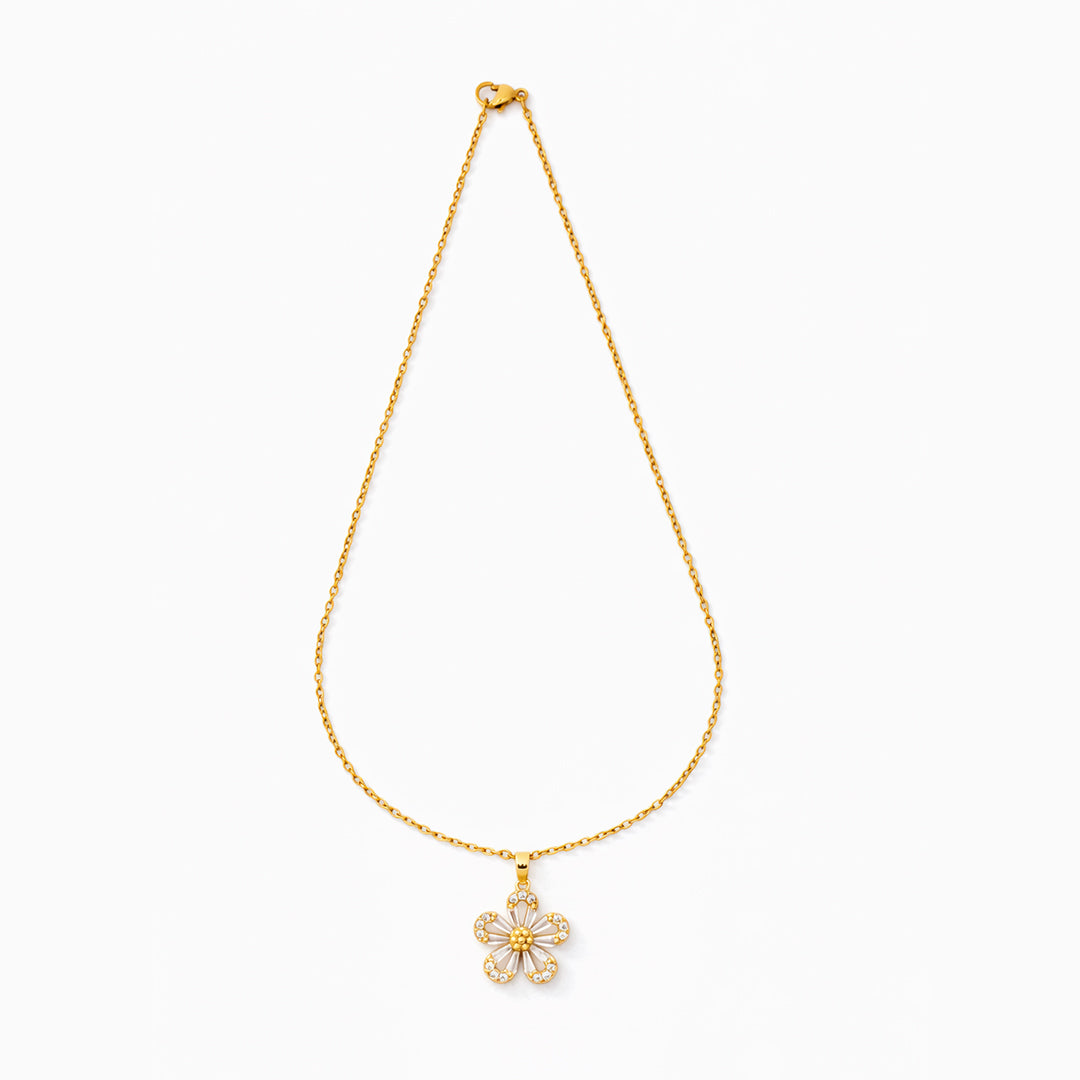 Crystal Petal Flower chain with pendant