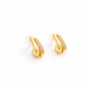 Curve Crystal Half Hoop Earrings