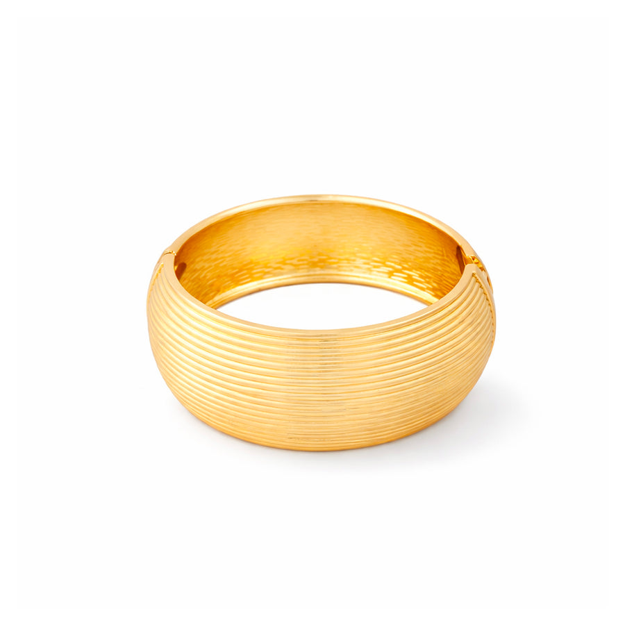 Golden Ripple Broad Shiny Bangle