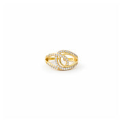 Interlinked Loop Crystal Adjustable Ring
