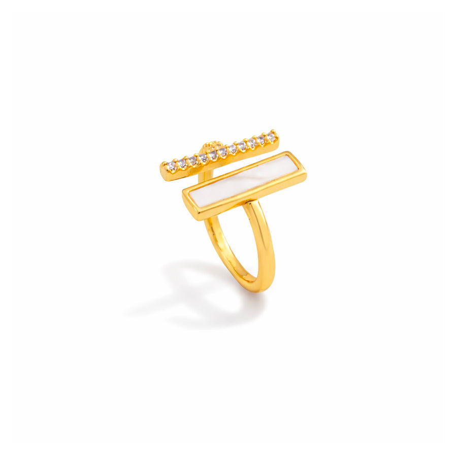 Spiked Bar Rose Gold Stack Ring
