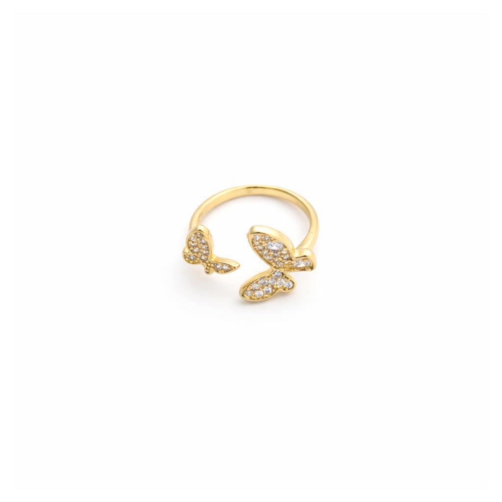 Twin Butterfly Adjustable Ring