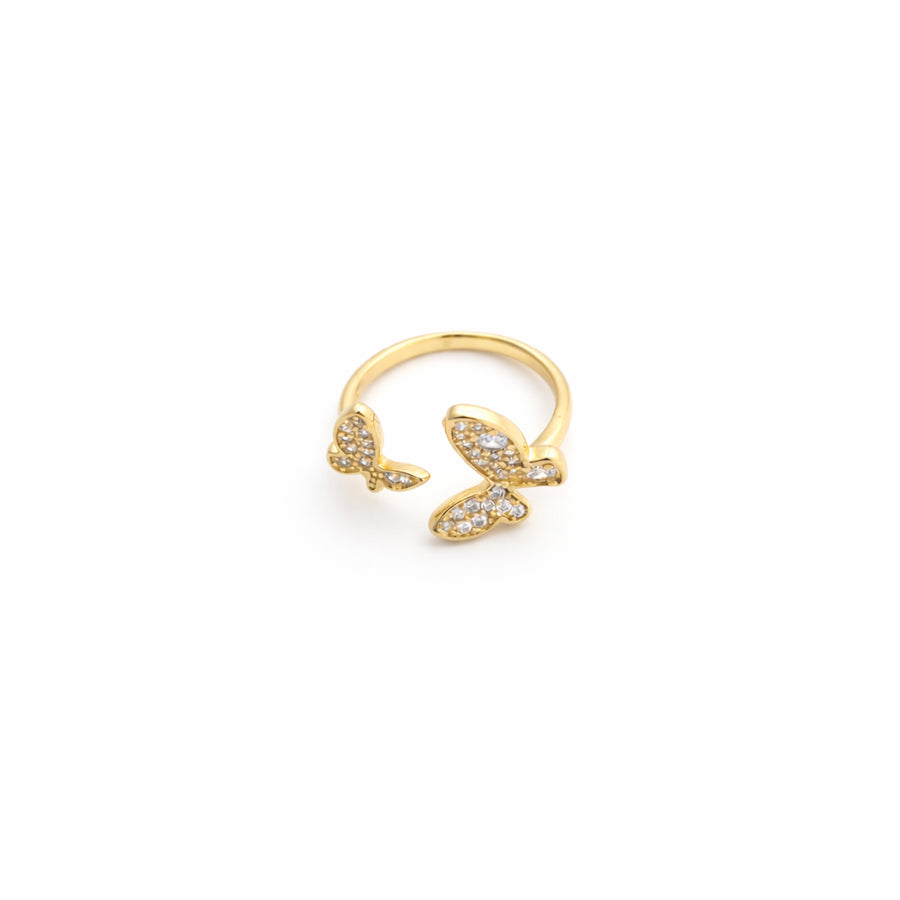 Twin Butterfly Adjustable Ring