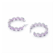 Amethyst Petal Hoop Earrings