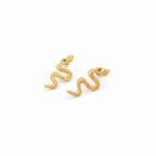 Coiled Serpent Gold Stud Earrings
