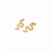 Coiled Serpent Gold Stud Earrings