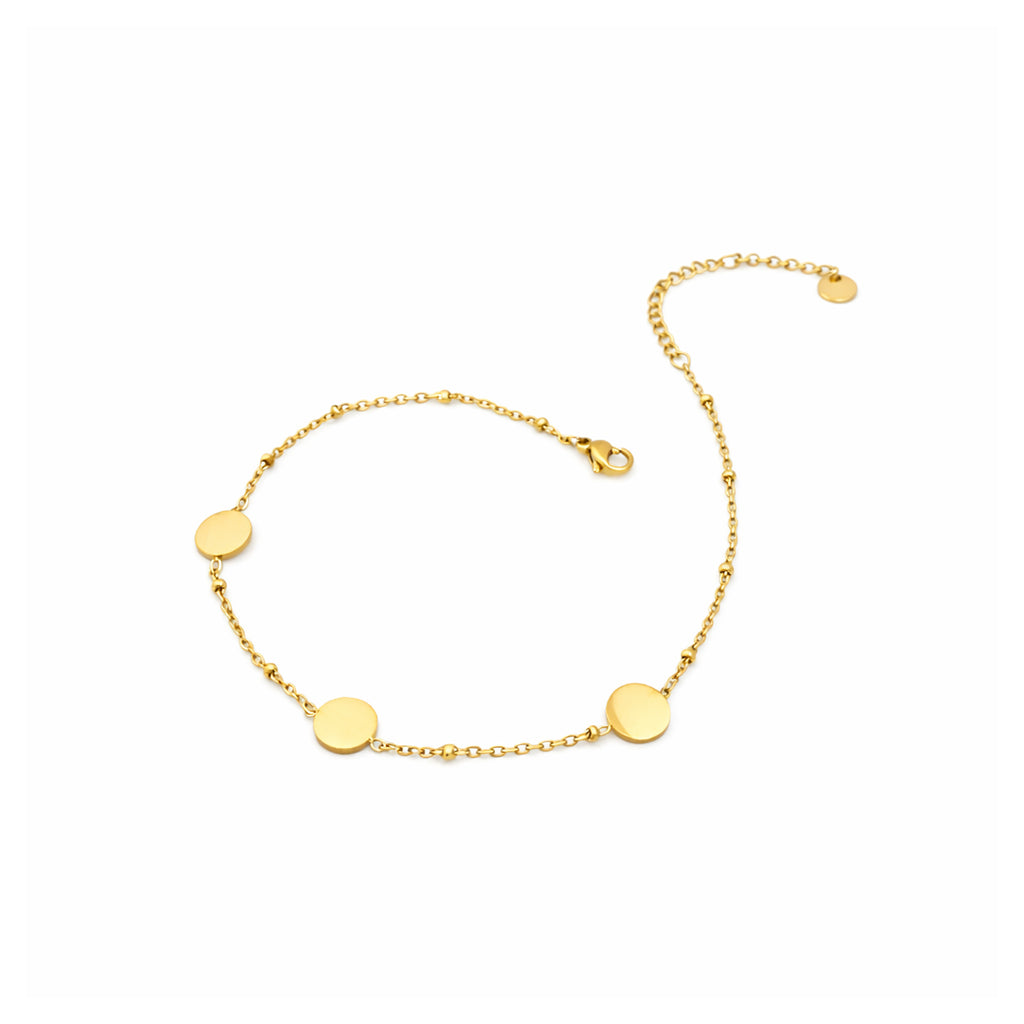 Celeste Minimal Gold Disc Anklet