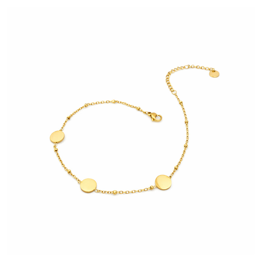 Celeste Minimal Gold Disc Anklet