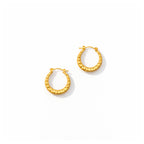 Beaded Ripple Textured Hoop Earrings