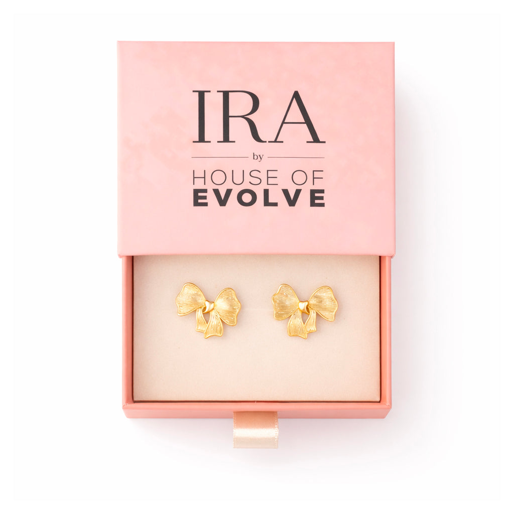 Aurora Fold Bow Stud Earrings