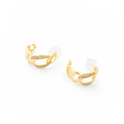 Golden Embrace Crystal Hoop Earrings