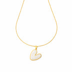 White Enamel Heart Pendant & Earrings Set
