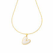 White Enamel Heart Pendant & Earrings Set