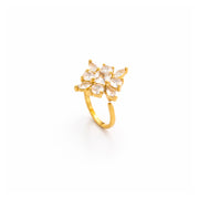 Celeste Flower Spark Adjustable Ring