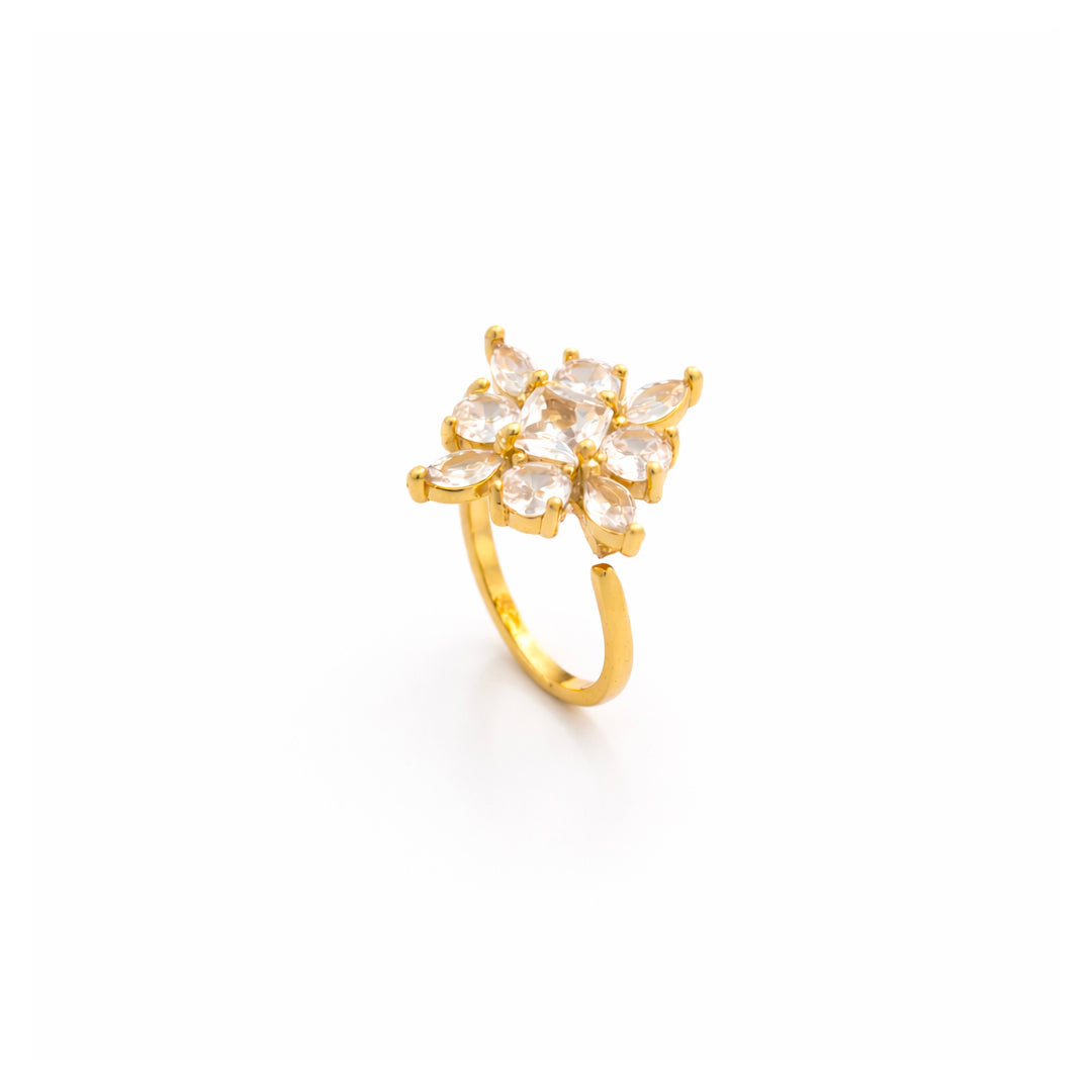 Celeste Flower Spark Adjustable Ring