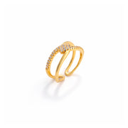 Intertwined Spark Adjustable Ring