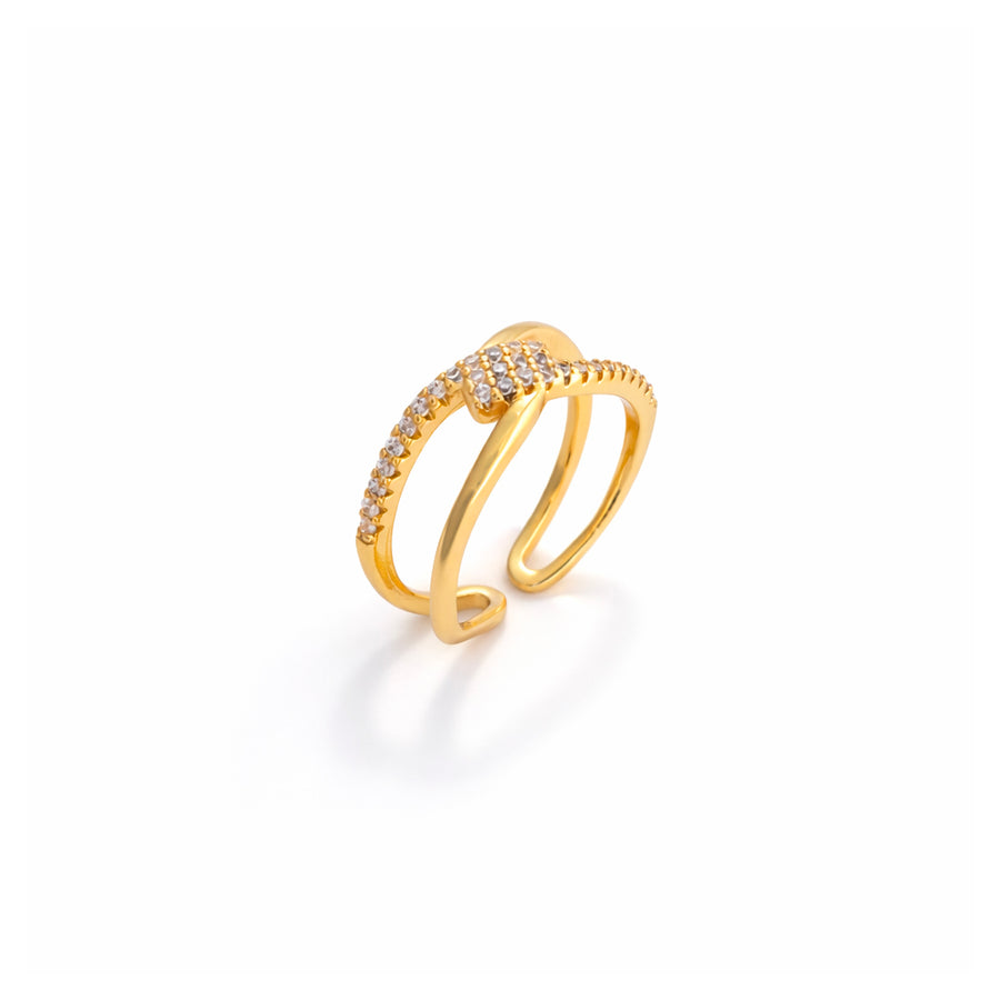 Intertwined Spark Adjustable Ring