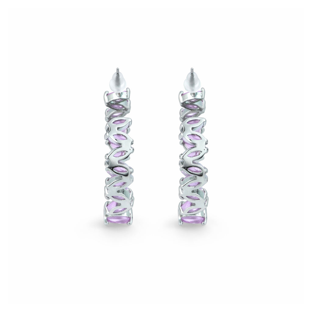 Amethyst Petal Hoop Earrings