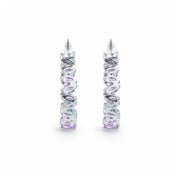 Amethyst Petal Hoop Earrings