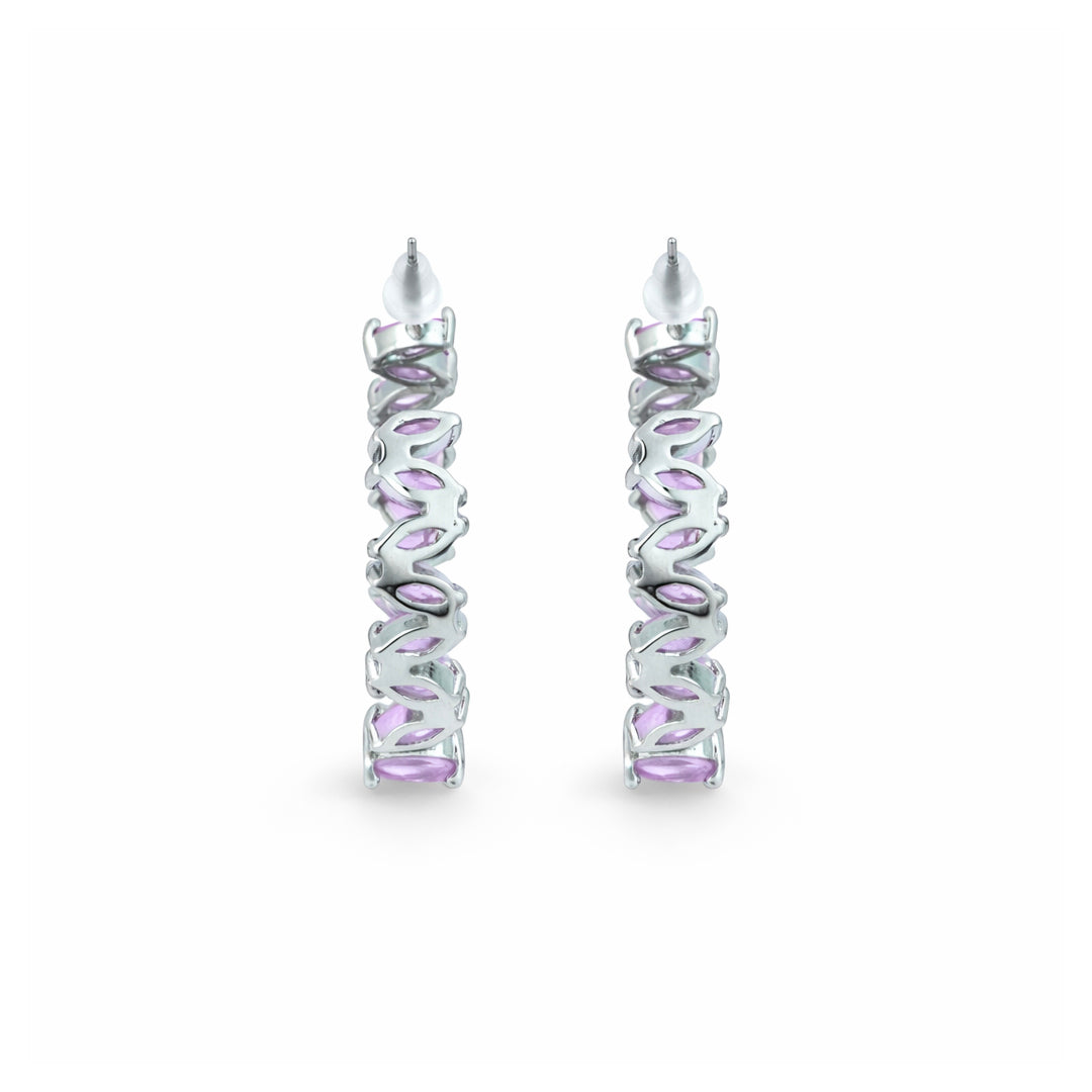 Amethyst Petal Hoop Earrings