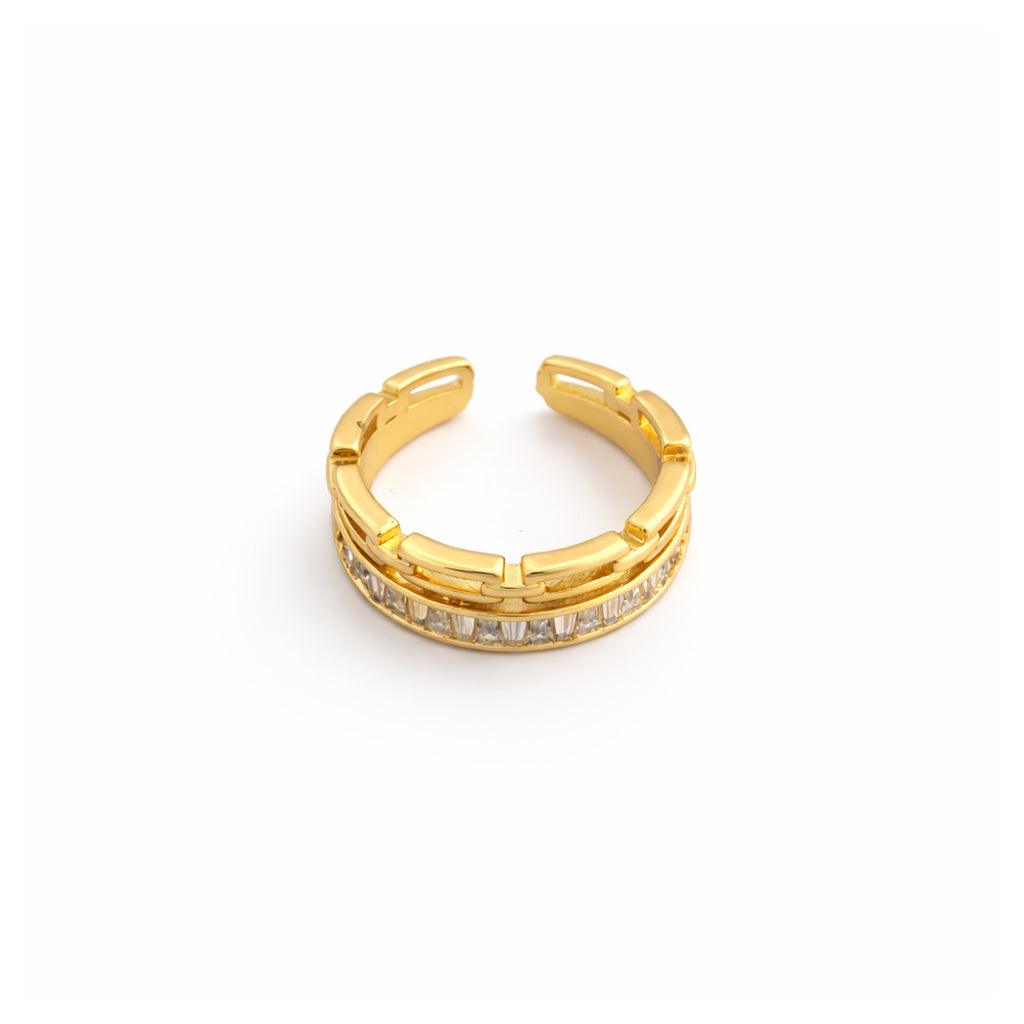 Interlock Crystal Band Ring