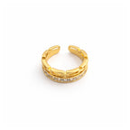 Interlock Crystal Band Ring