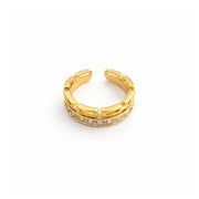 Interlock Crystal Band Ring